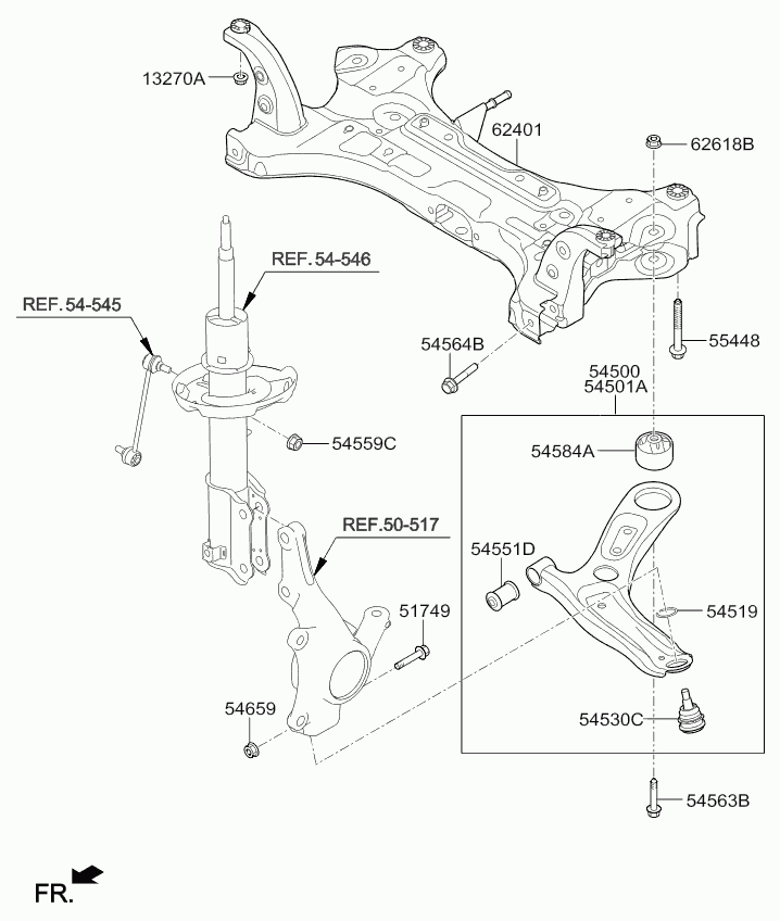 Hyundai 54551-H8000 - Supporto, Supporto braccio oscillante www.autoricambit.com