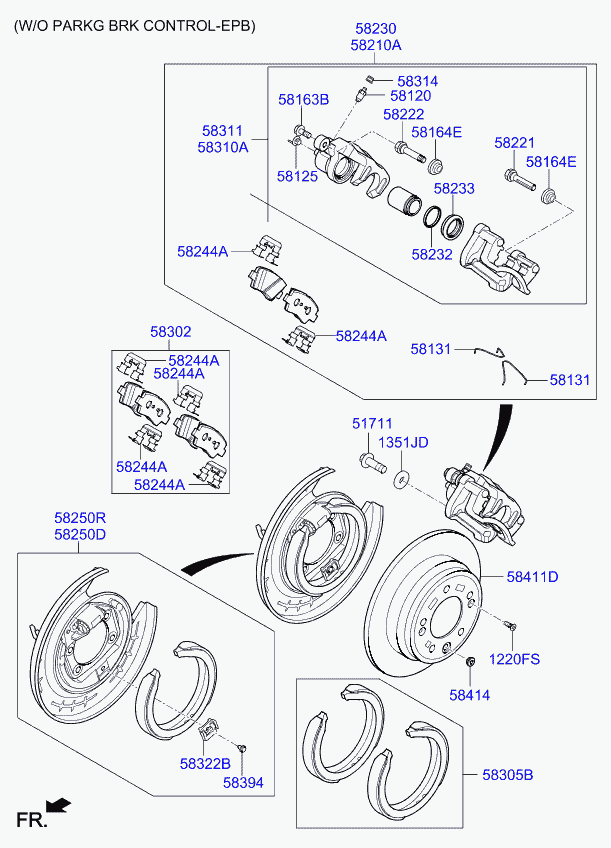 KIA 58302D4A65 - Kit pastiglie freno, Freno a disco www.autoricambit.com