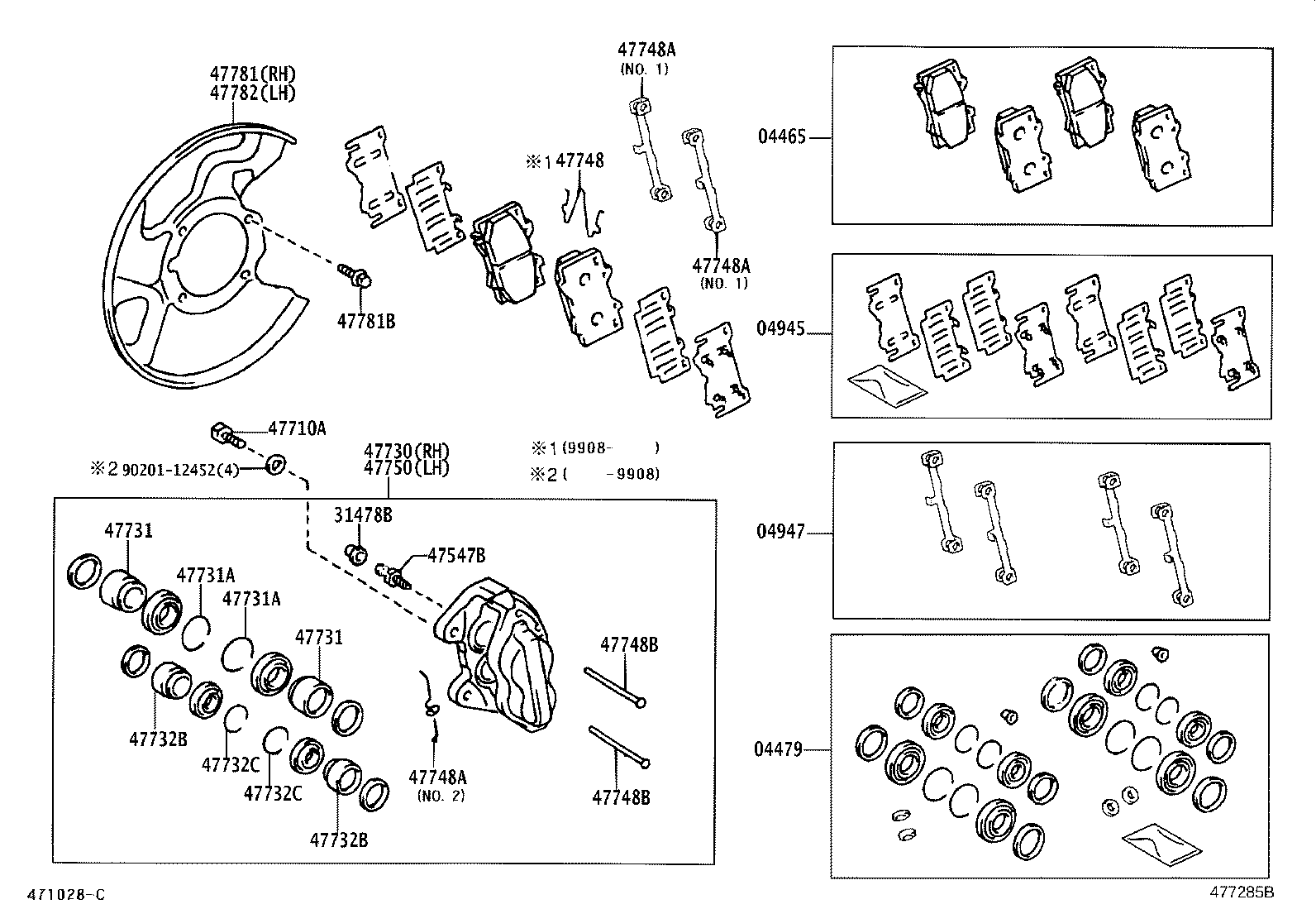 TOYOTA 04465-60151 - Kit pastiglie freno, Freno a disco www.autoricambit.com