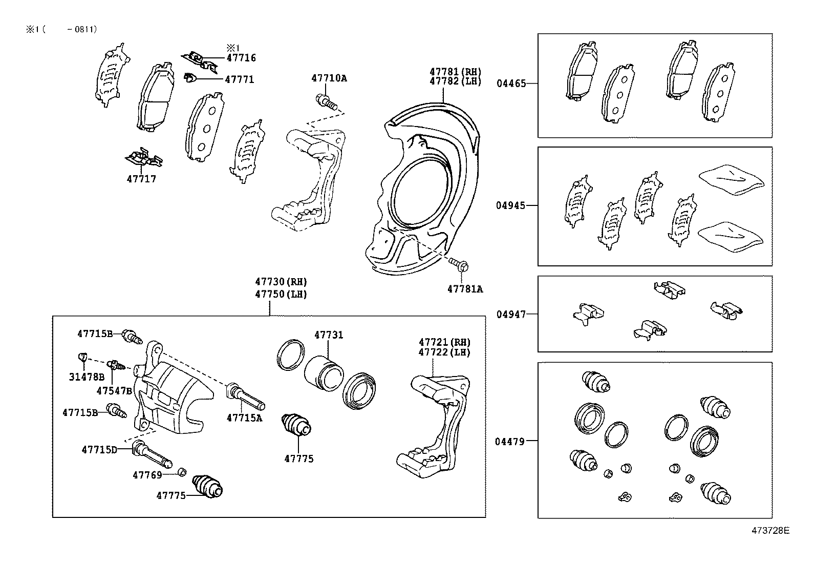 Opel 04465-48100 - Kit pastiglie freno, Freno a disco www.autoricambit.com