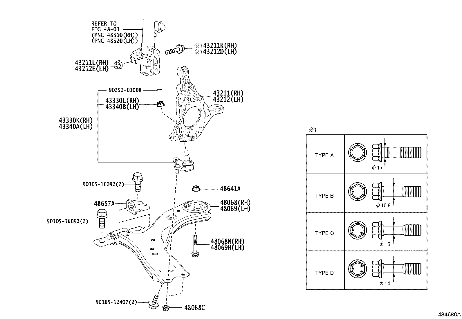 TOYOTA 4333019275 - Giunto di supporto / guida www.autoricambit.com