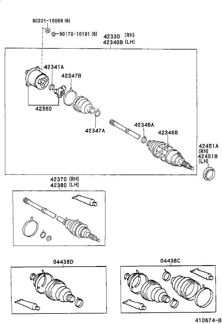 TOYOTA 04437-48031 - Cuffia, Semiasse www.autoricambit.com