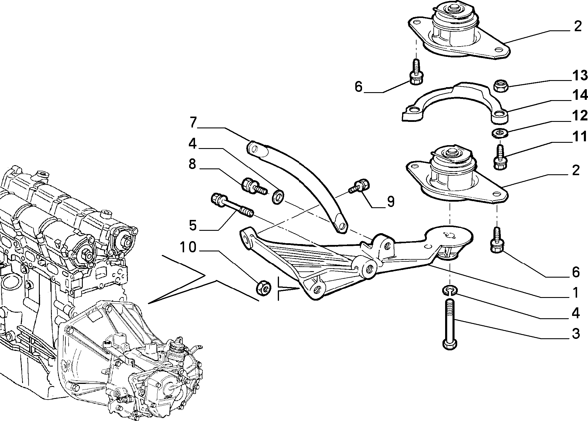 Lancia 4644 6931 - Sospensione, Motore www.autoricambit.com