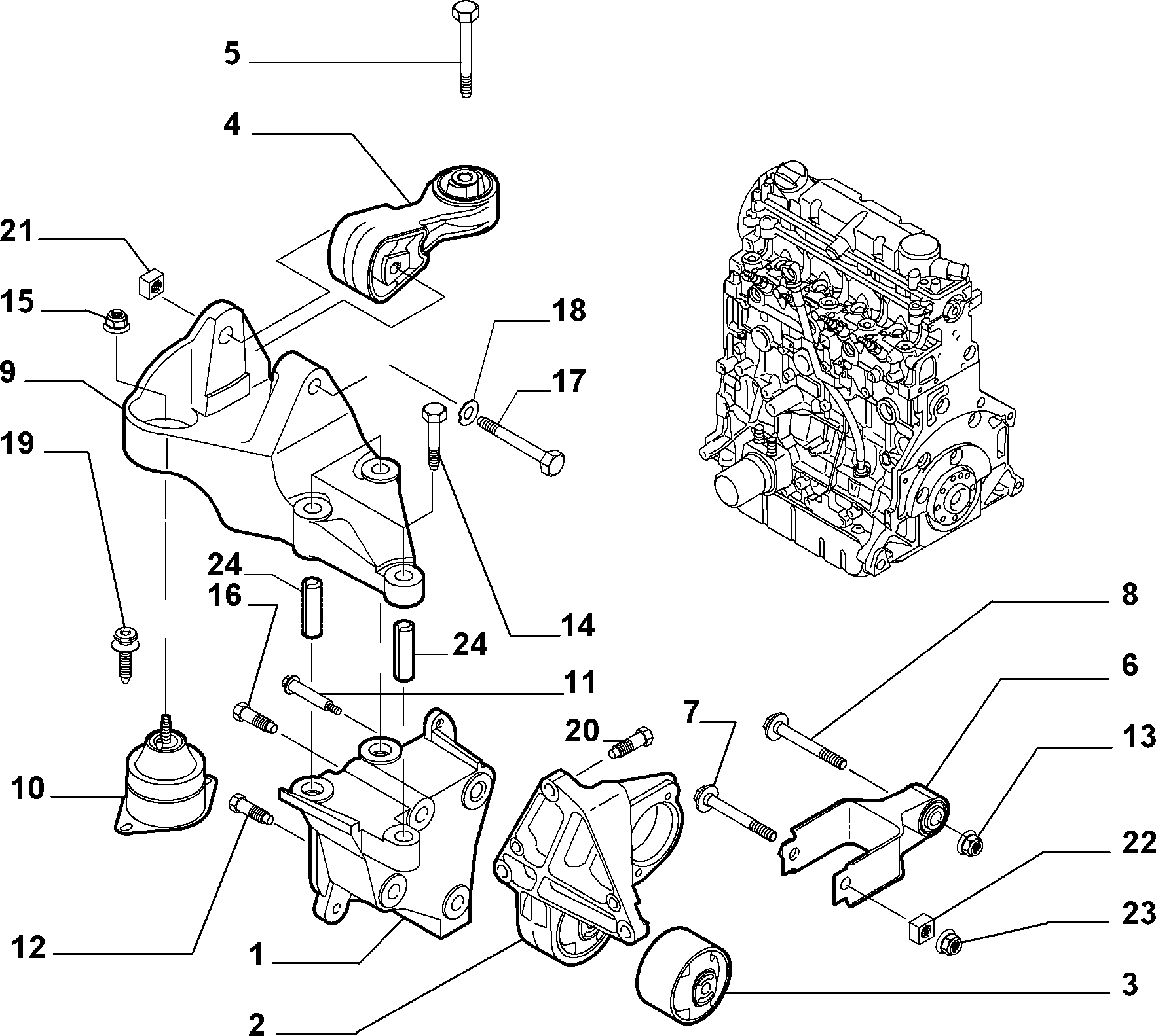 Lancia 9641884980 - Sospensione, Motore www.autoricambit.com