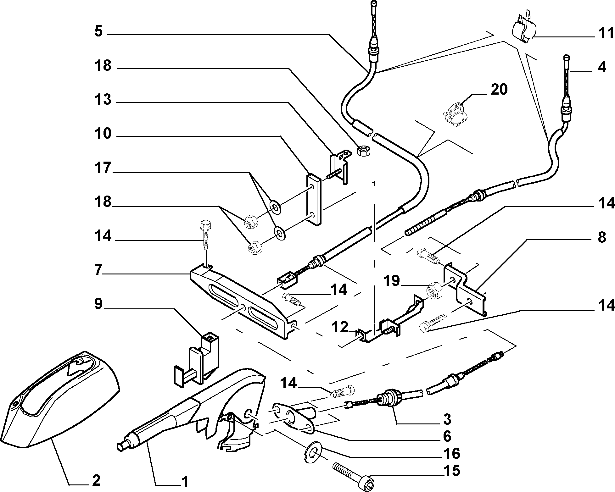 Lancia 1487276080 - Cavo comando, Freno stazionamento www.autoricambit.com