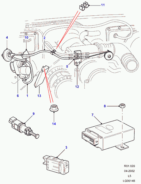 Land Rover XKB100170 - Interruttore luce freno www.autoricambit.com