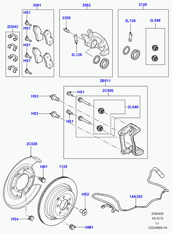 Land Rover LR032903 - Kit pastiglie freno, Freno a disco www.autoricambit.com