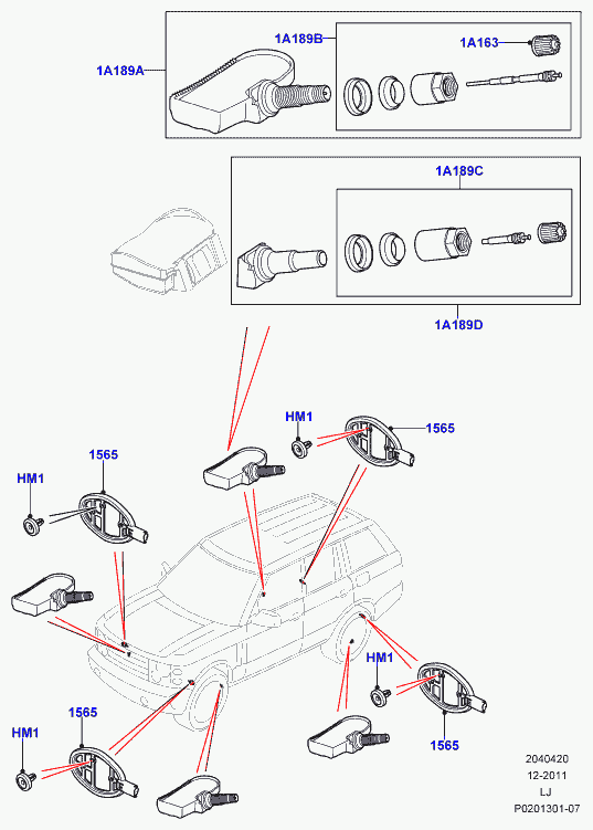 Land Rover LR031712 - Sensore ruota, Press. gonf. pneumatici-Sistema controllo www.autoricambit.com