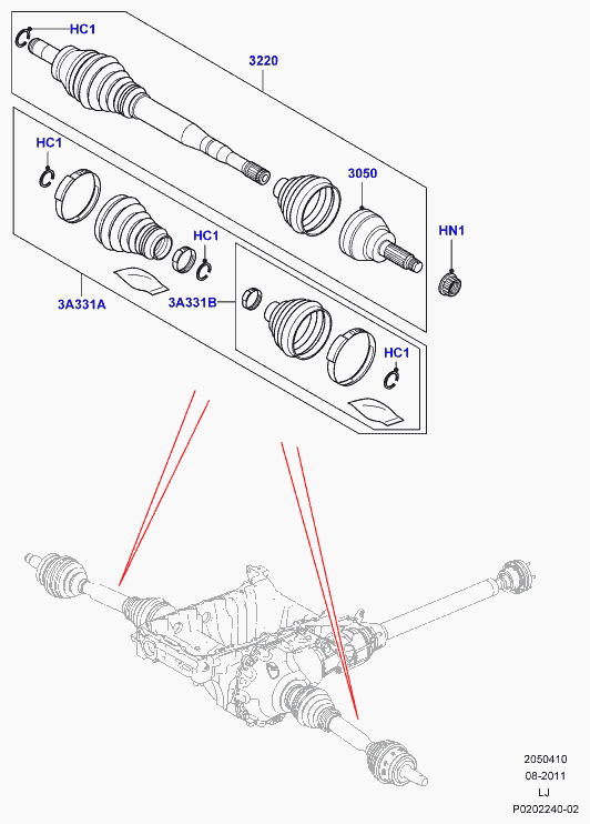 Land Rover IED500110 - Kit giunti, Semiasse www.autoricambit.com