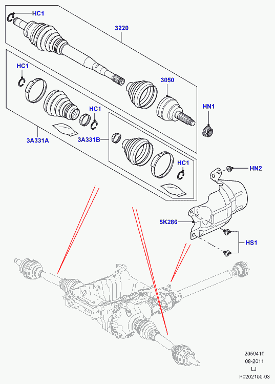 Land Rover TDR000120 - Cuffia, Semiasse www.autoricambit.com