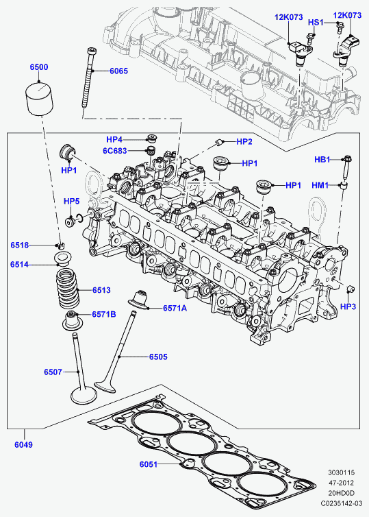 Land Rover LR025018 - Kit guarnizioni, Stelo valvola www.autoricambit.com