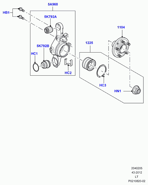 Land Rover LR045917 - Kit cuscinetto ruota www.autoricambit.com