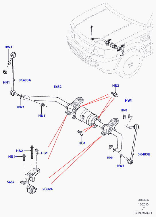 Land Rover RBM500150* - Asta/Puntone, Stabilizzatore www.autoricambit.com