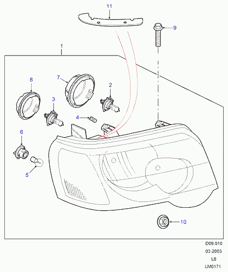 Land Rover XZQ000010 - Lampadina, Fendinebbia www.autoricambit.com