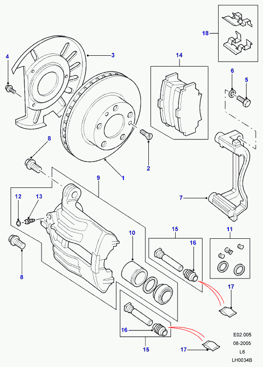 Land Rover SFP000010 - Kit pastiglie freno, Freno a disco www.autoricambit.com