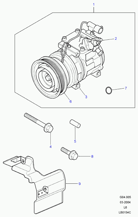 MG JPB500130 - Compressore, Climatizzatore www.autoricambit.com