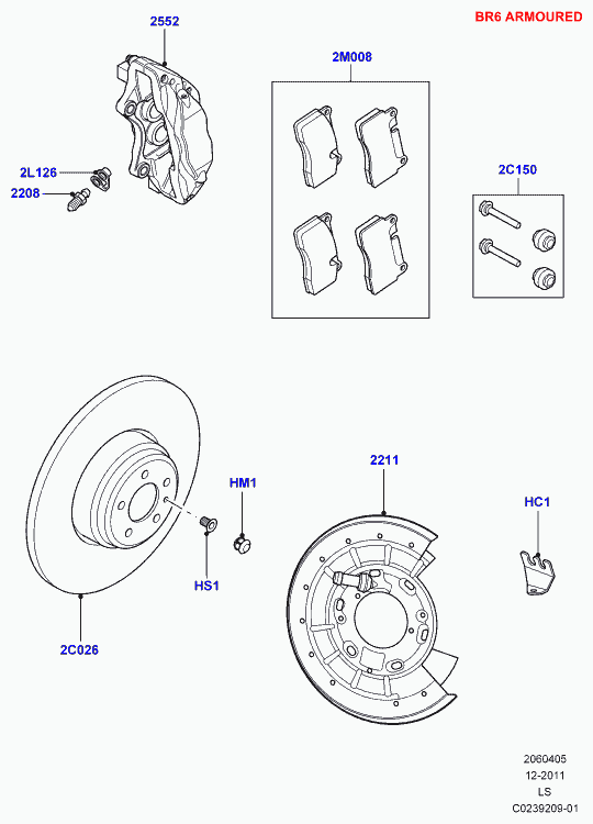 Land Rover LR012993 - Kit pastiglie freno, Freno a disco www.autoricambit.com