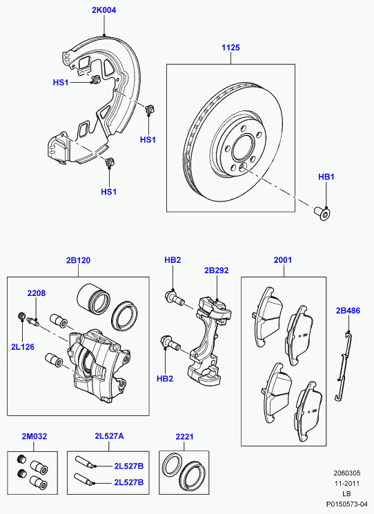 FORD LR004936 - Kit pastiglie freno, Freno a disco www.autoricambit.com