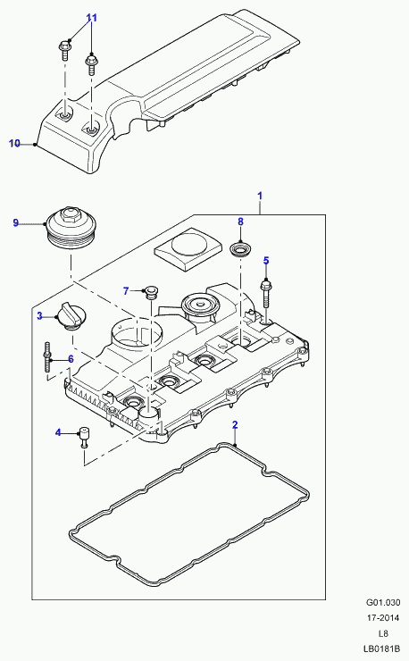 Land Rover LR004440 - Guarnizione, Copritestata www.autoricambit.com