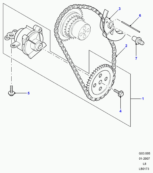 Land Rover LR 004405 - Catena, Azionamento pompa olio www.autoricambit.com