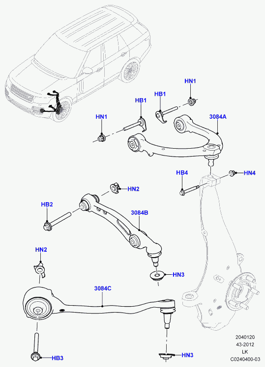 Rover LR034211 - Arm - Front Suspension, RH, Standard Length Part, Upper www.autoricambit.com