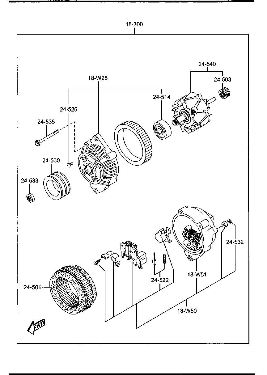 MAZDA JE15-18-W45 - Statore, Alternatore www.autoricambit.com