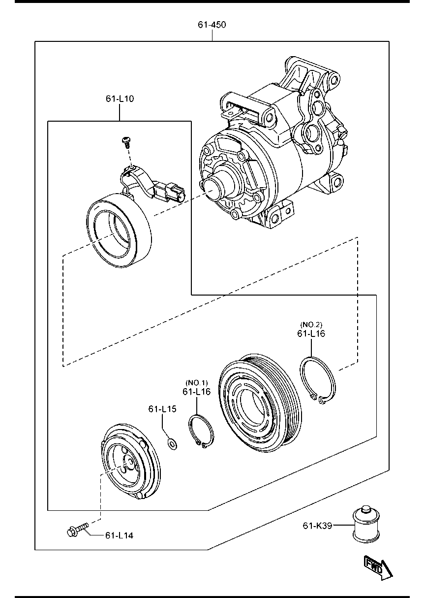 MAZDA KD45-61-450 - Compressore, Climatizzatore www.autoricambit.com