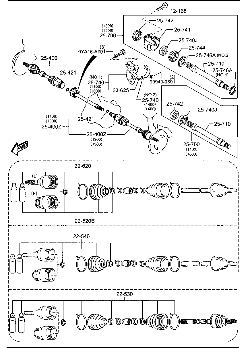 MAZDA FD80-22-530A - Cuffia, Semiasse www.autoricambit.com