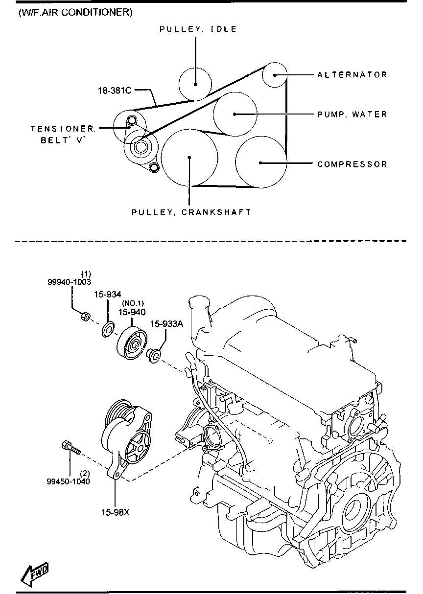 FORD ZJ38-15-980C - Tendicinghia, Cinghia Poly-V www.autoricambit.com