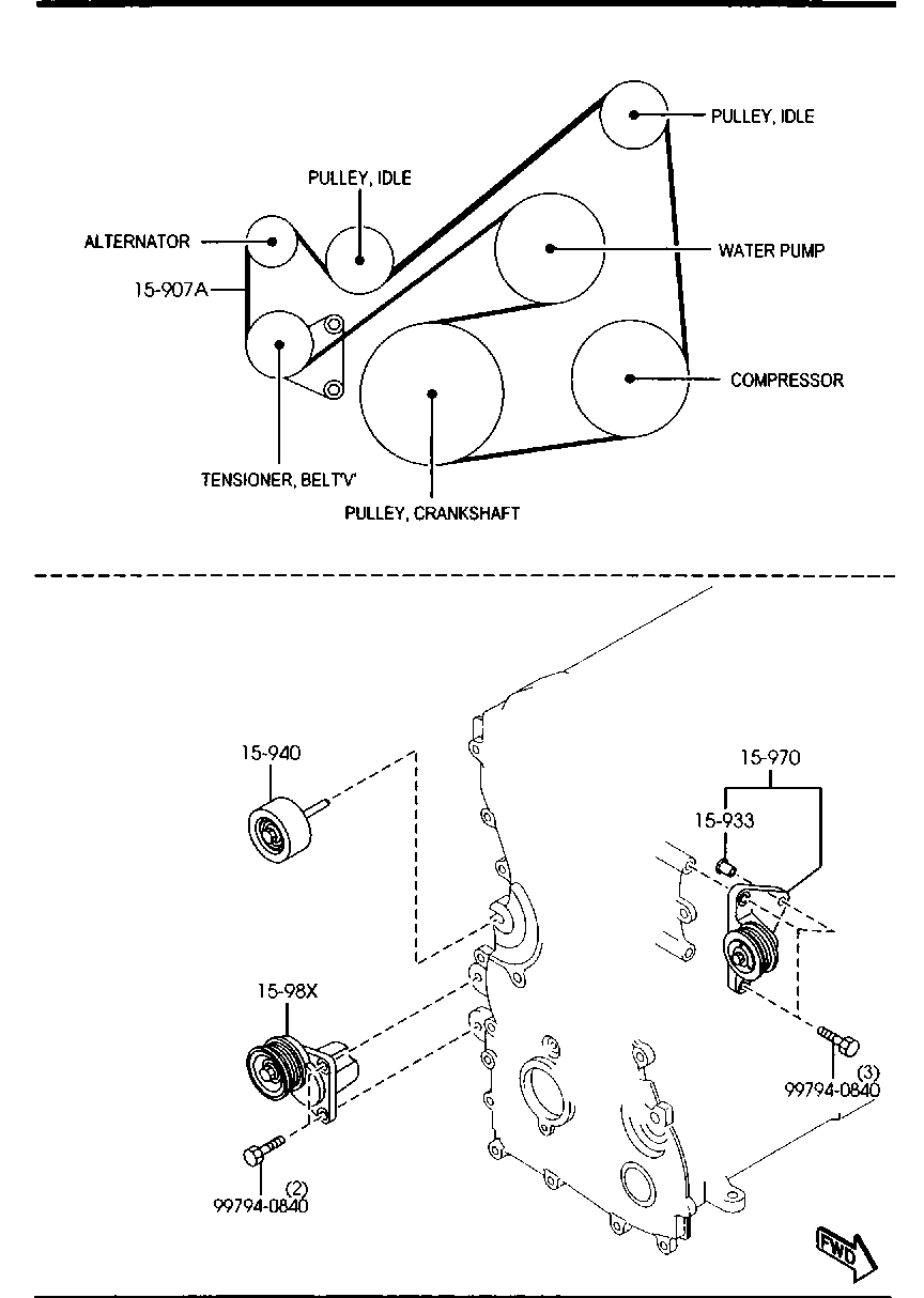 FORD LFH1-15-940 - Galoppino/Guidacinghia, Cinghia Poly-V www.autoricambit.com