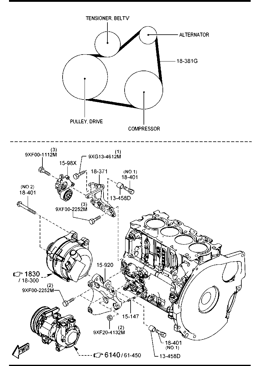 MAZDA Y650-15-980A - Tendicinghia, Cinghia Poly-V www.autoricambit.com