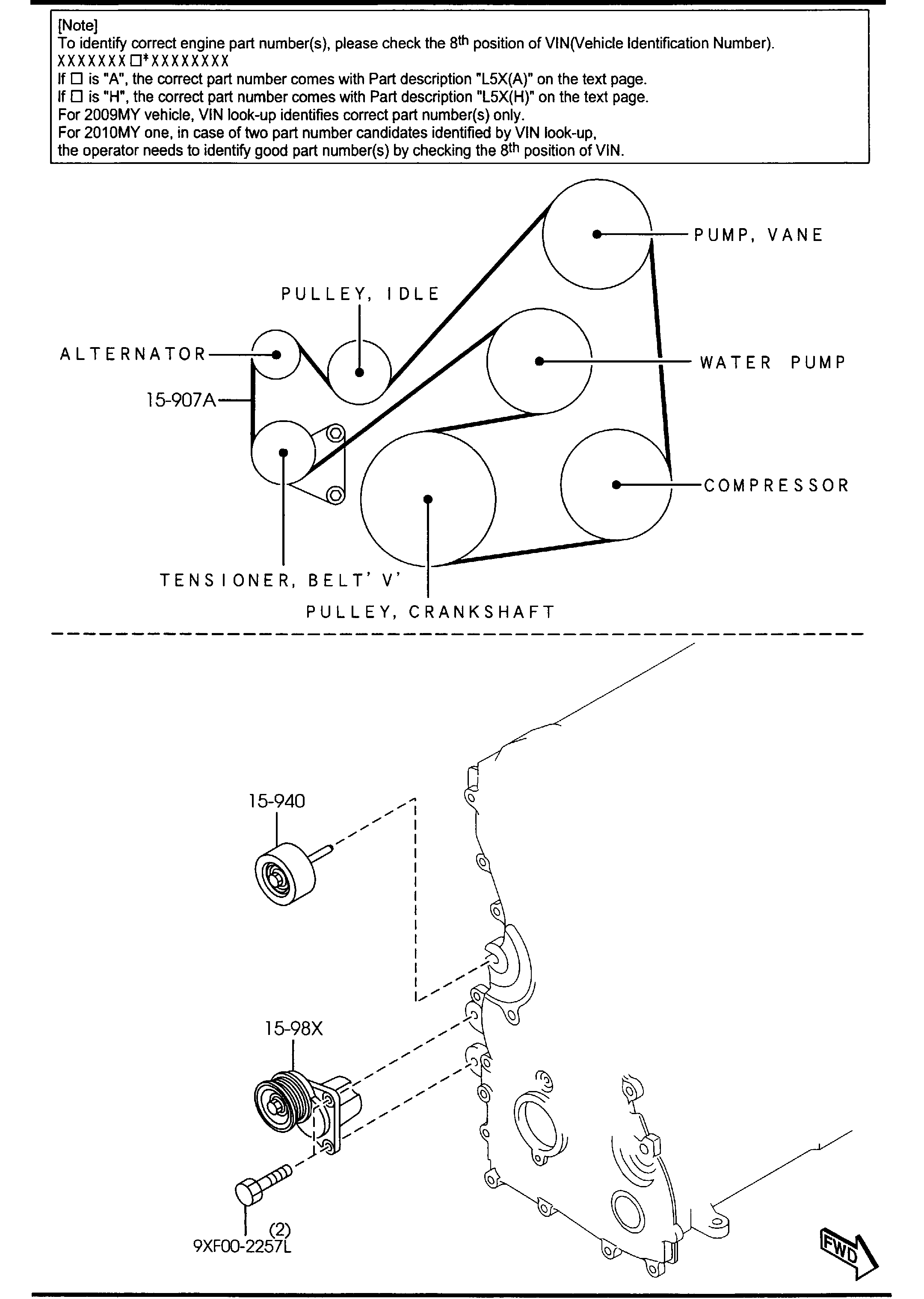 MAZDA L3P9-15-980B - Tendicinghia, Cinghia Poly-V www.autoricambit.com