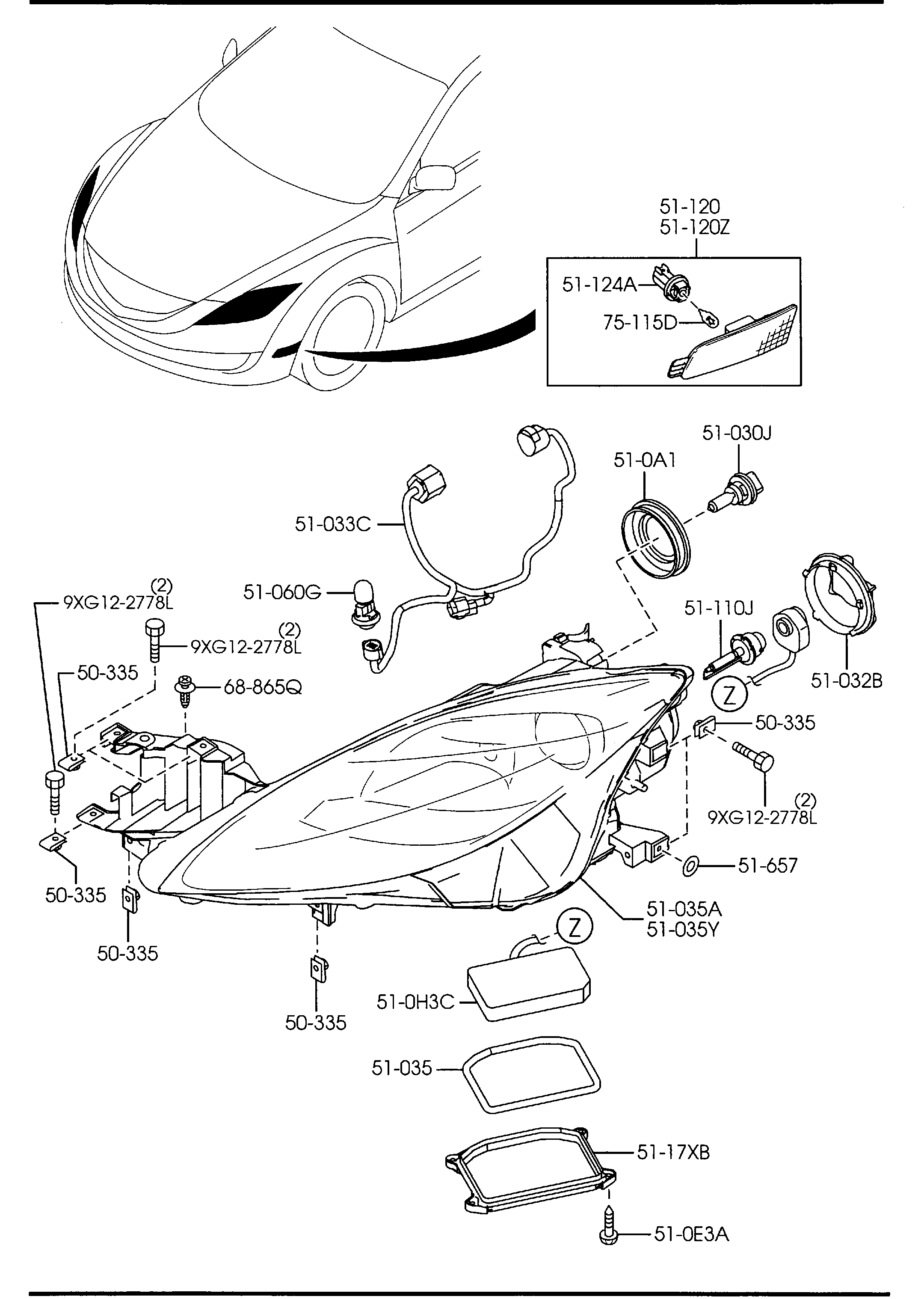 MAZDA 9070-37-550 - Lampadina, Faro di svolta www.autoricambit.com