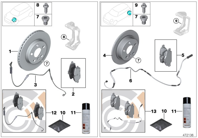 BMW 34212289155 - Kit pastiglie freno, Freno a disco www.autoricambit.com