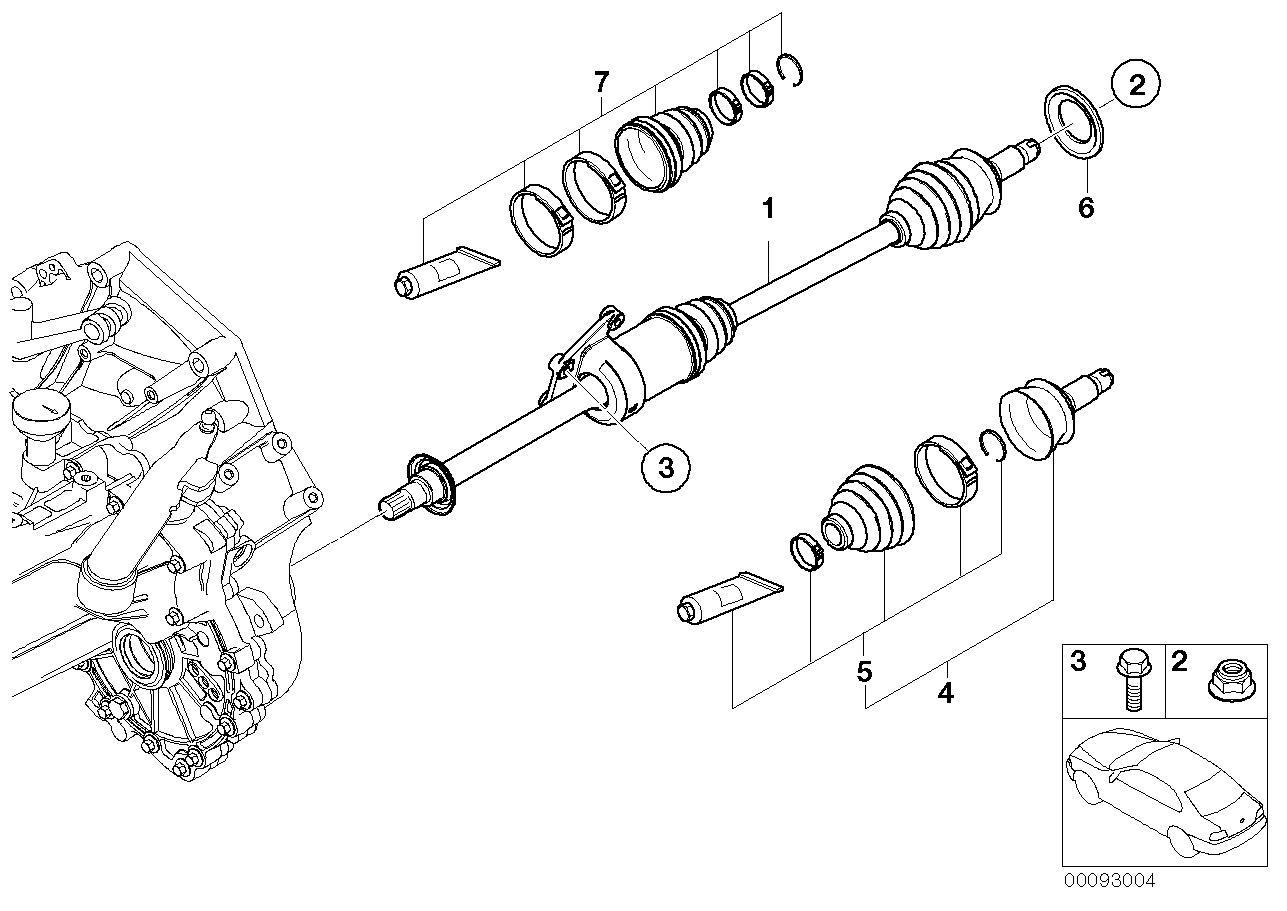 Mini 31607518238 - Kit giunti, Semiasse www.autoricambit.com