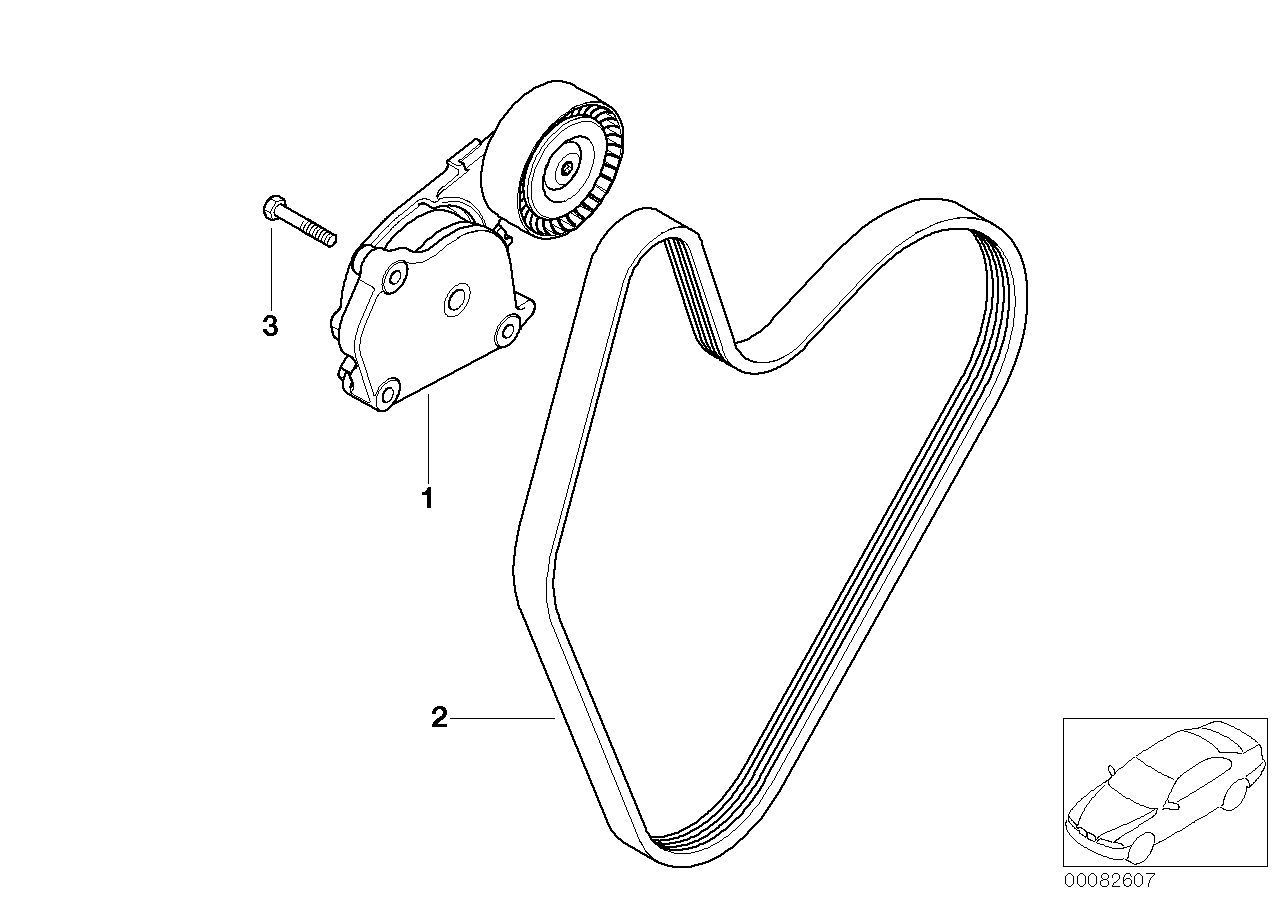 BMW 11 28 1 482 199 - Tendicinghia, Cinghia Poly-V www.autoricambit.com