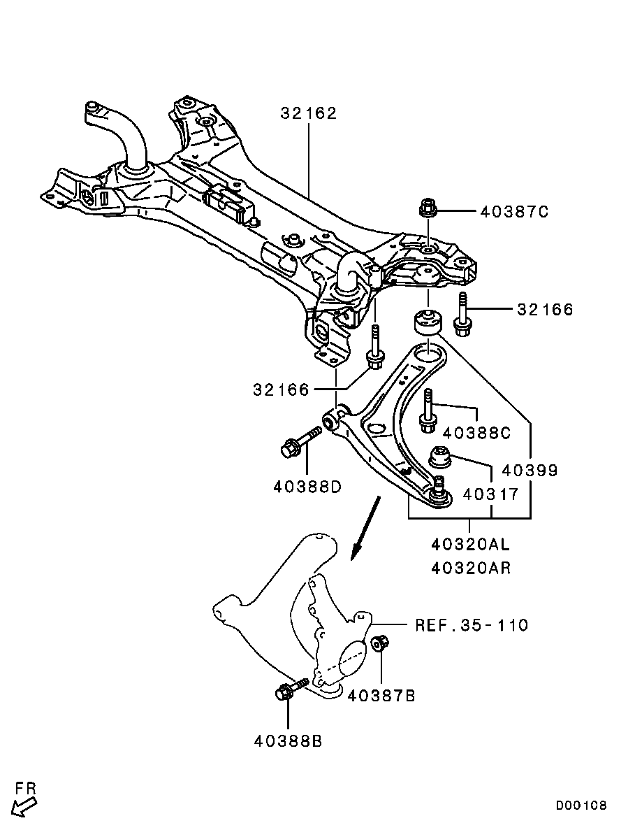 Mitsubishi 4013A443 - Sospensione a ruote indipendenti www.autoricambit.com