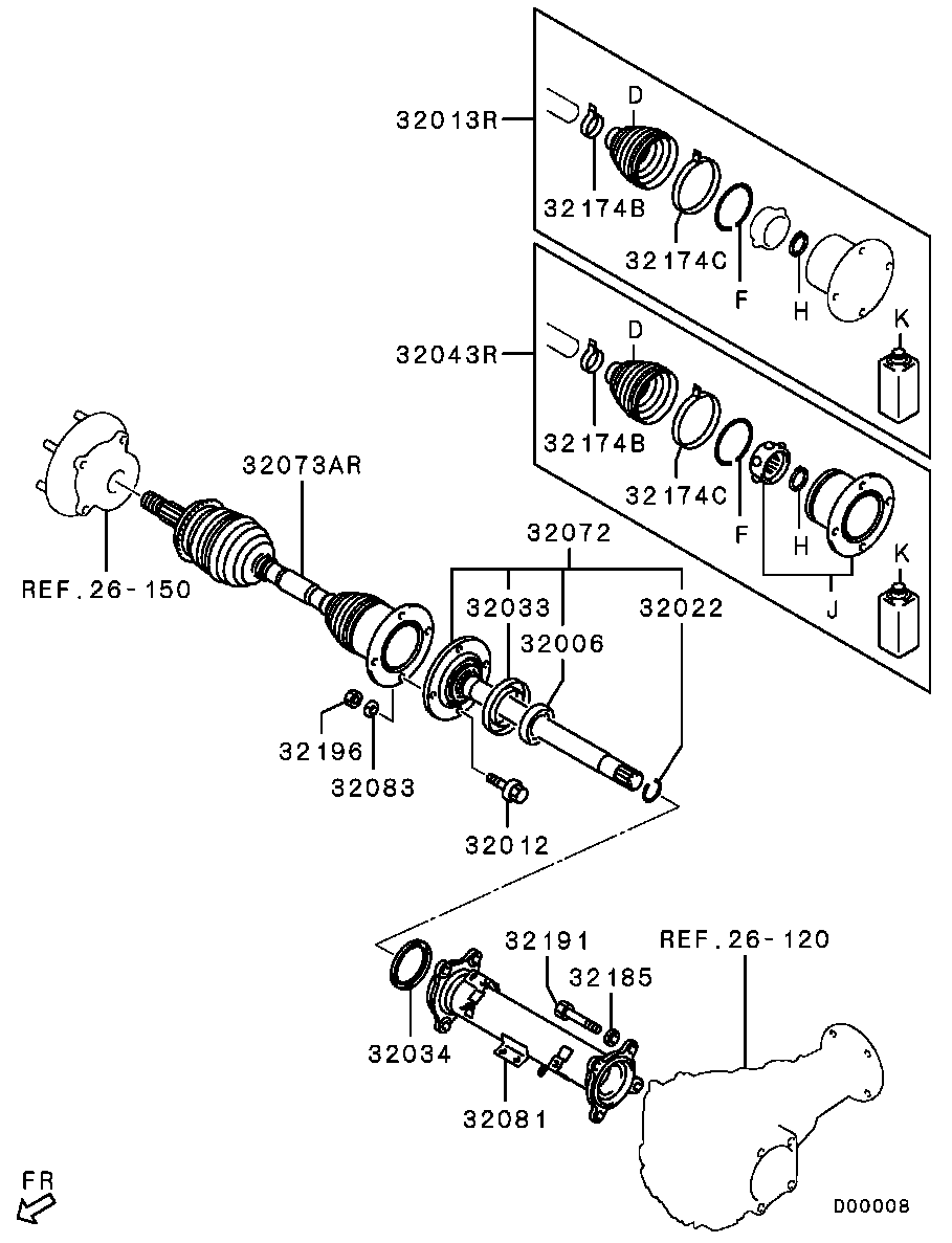 Mitsubishi 3815A284 - Giunto, Semiasse www.autoricambit.com