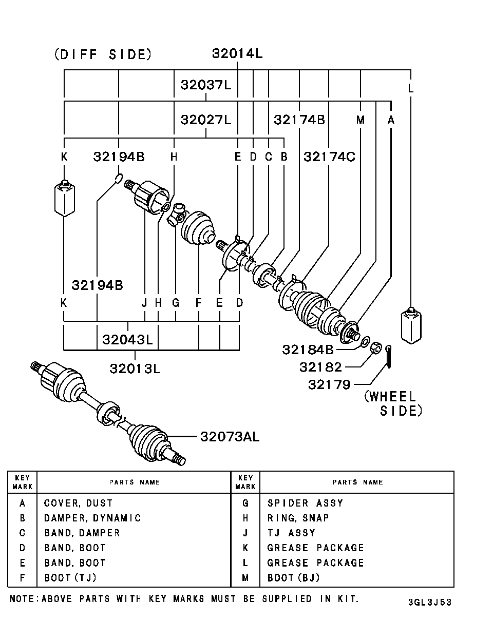 Mitsubishi MB896296 - Cuffia, Semiasse www.autoricambit.com