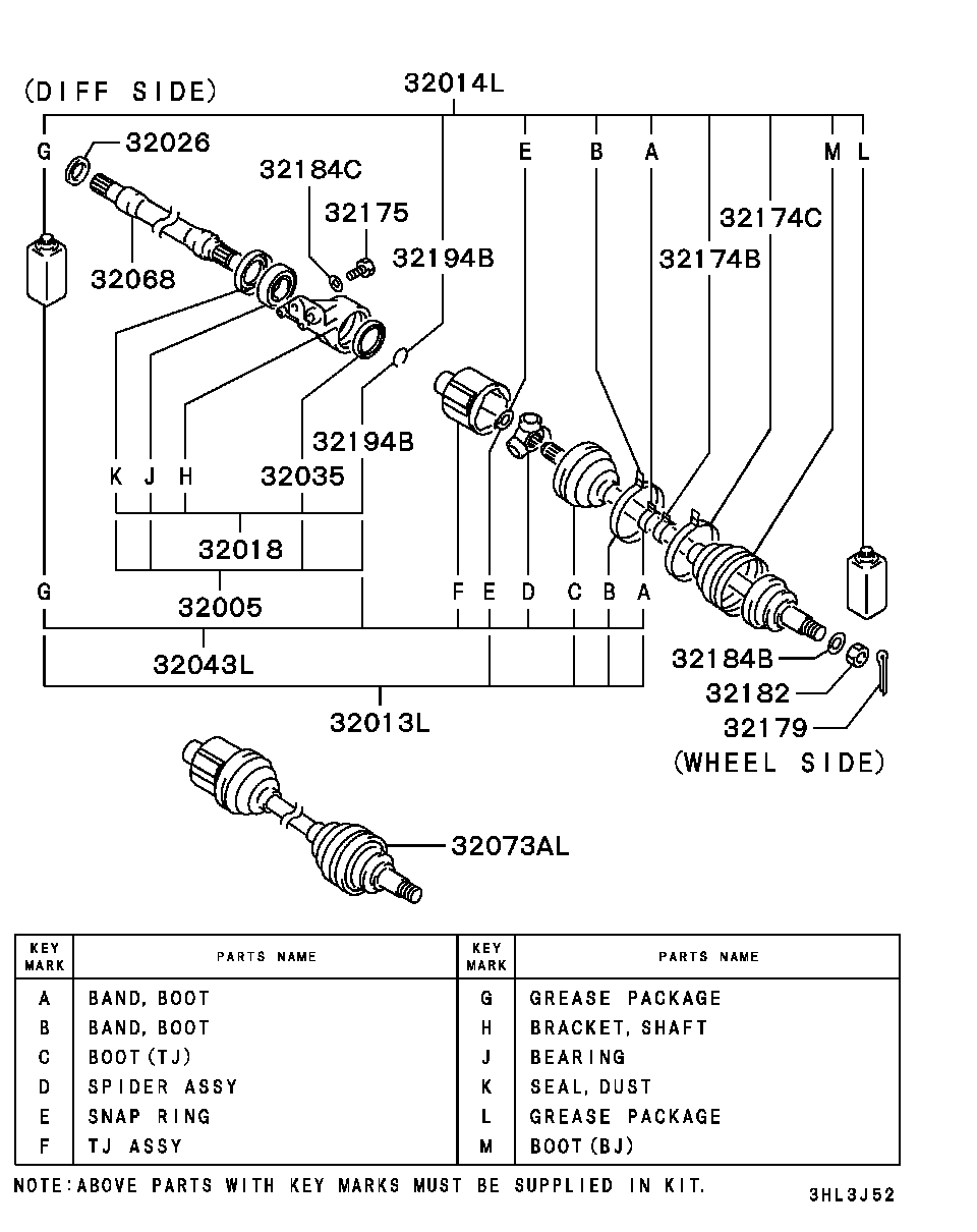 Mitsubishi MB937307 - Cuffia, Semiasse www.autoricambit.com