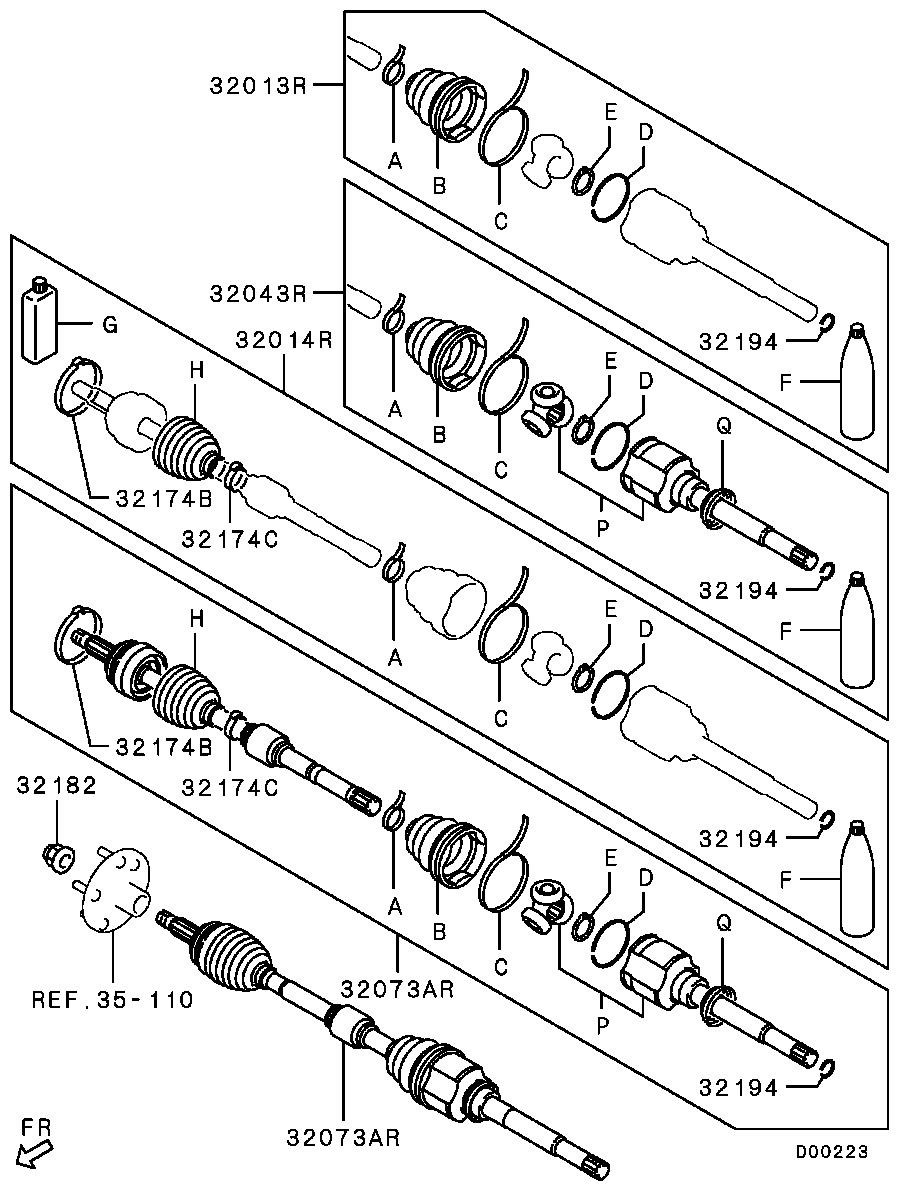 Mitsubishi 3817A142 - Kit giunti, Semiasse www.autoricambit.com