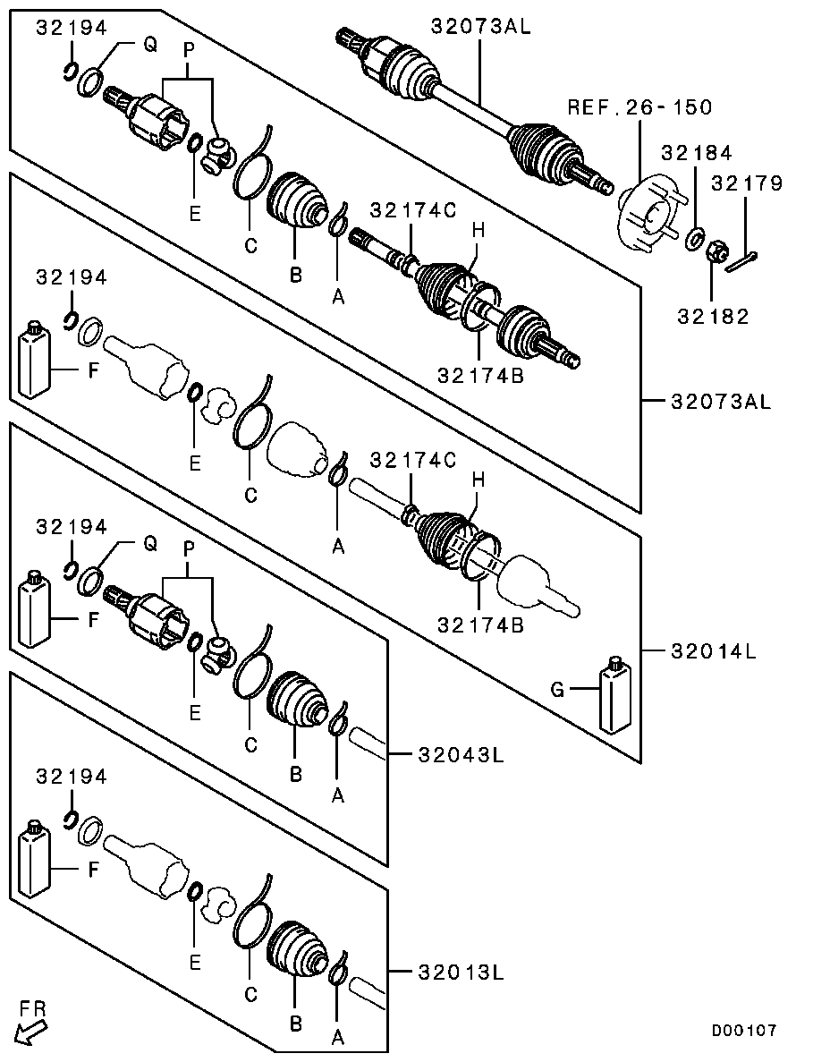 Mitsubishi 3815A107 - Kit giunti, Semiasse www.autoricambit.com