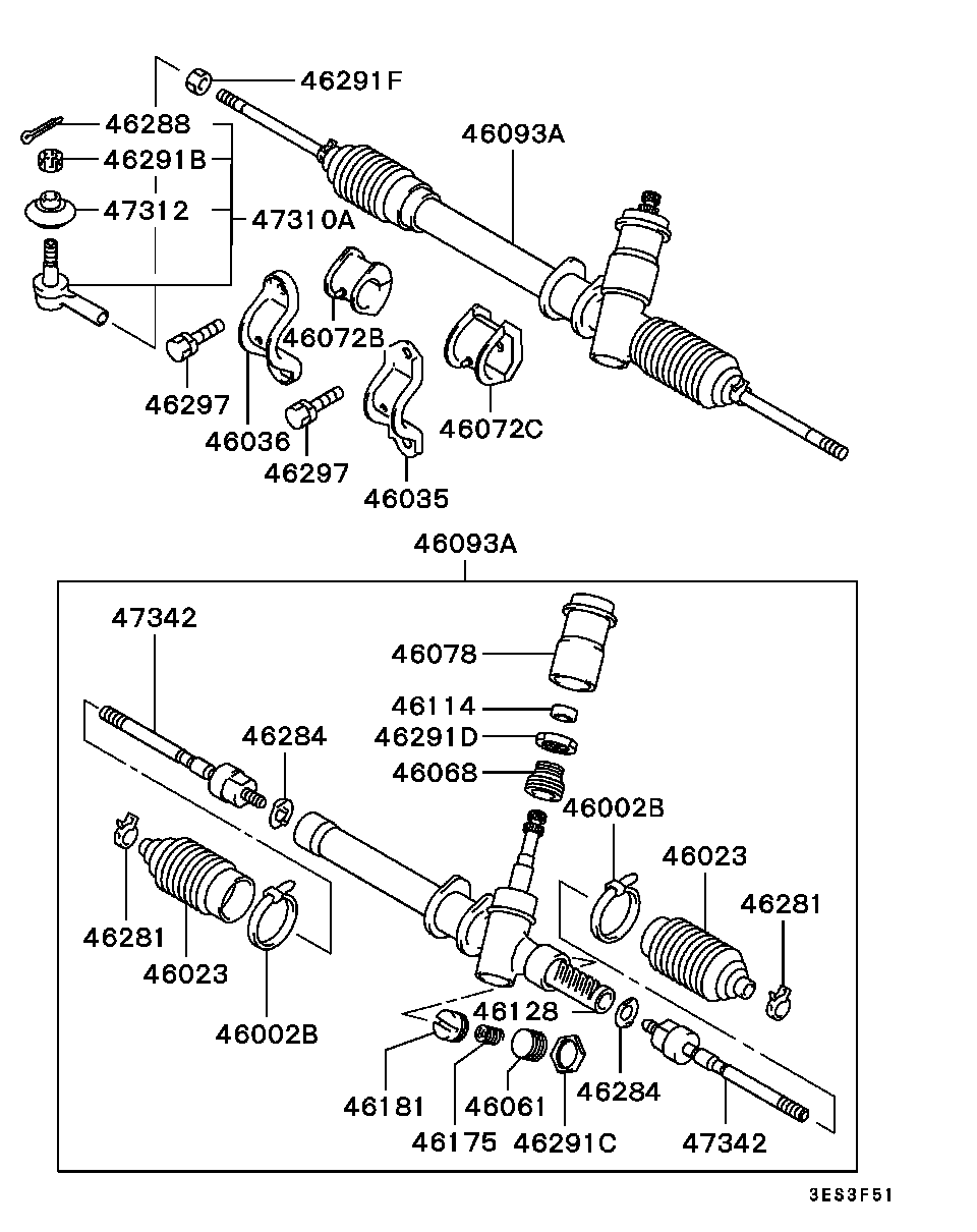 Mitsubishi MR103280 - Kit soffietto, Sterzo www.autoricambit.com