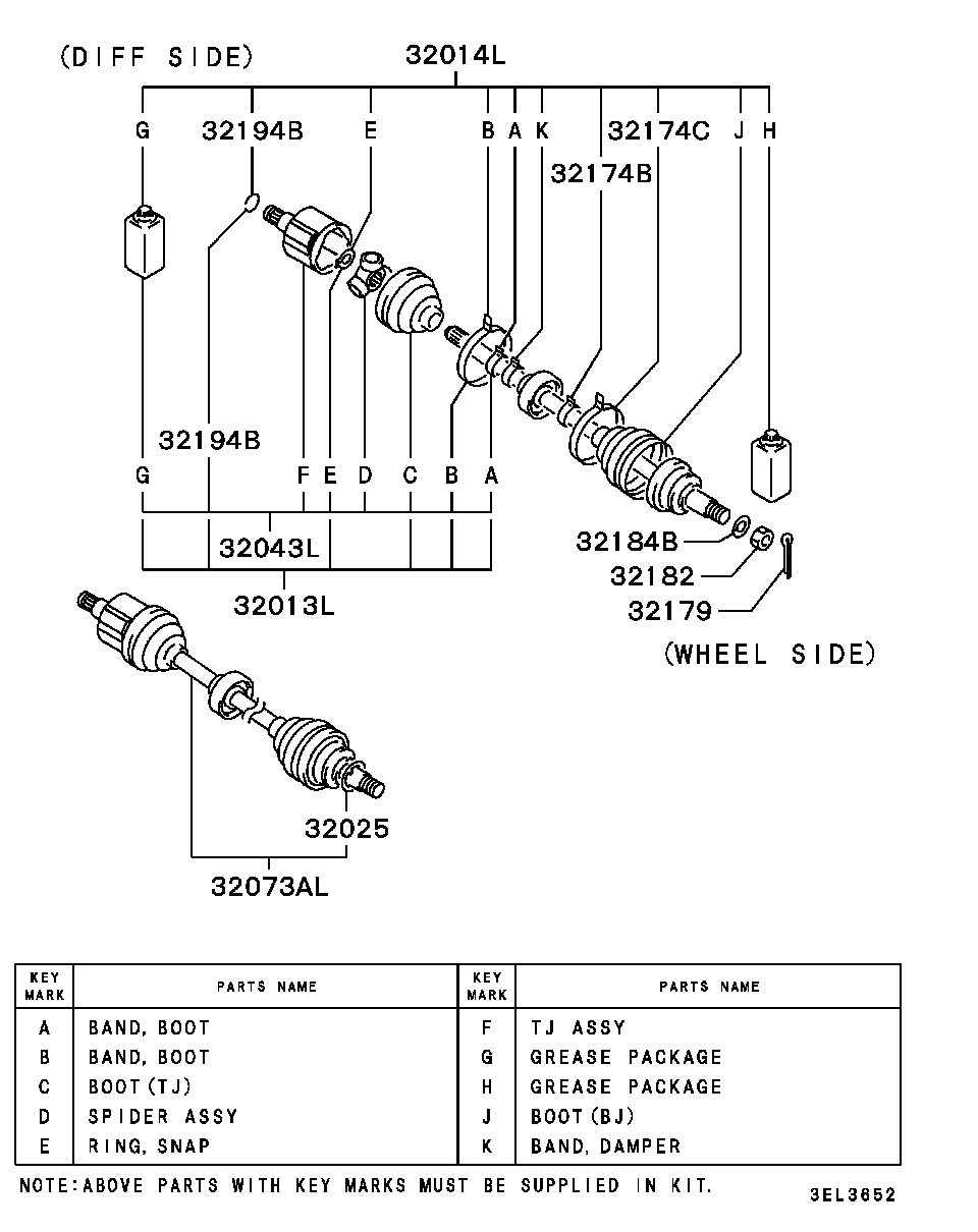 Mitsubishi MB936162 - Cuffia, Semiasse www.autoricambit.com