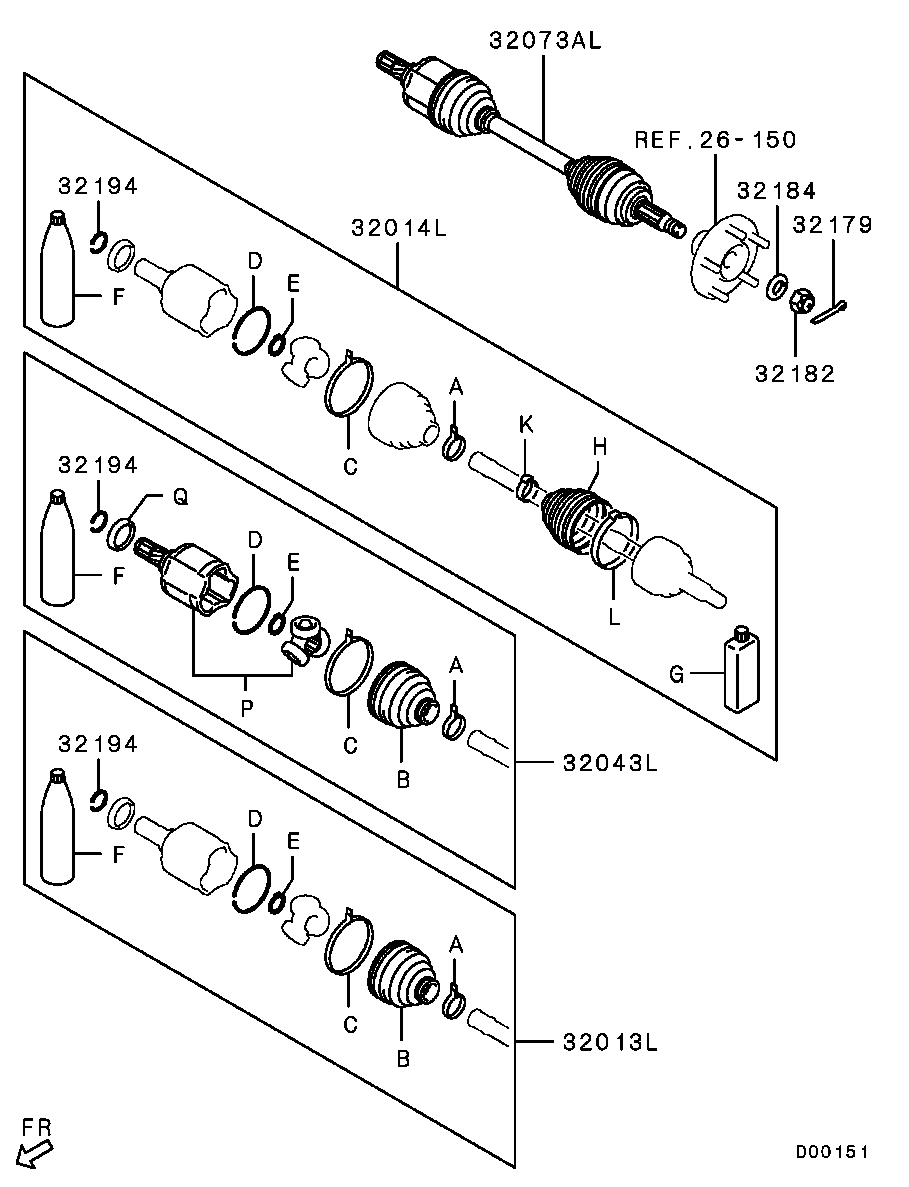 Mitsubishi 3817A195 - Cuffia, Semiasse www.autoricambit.com