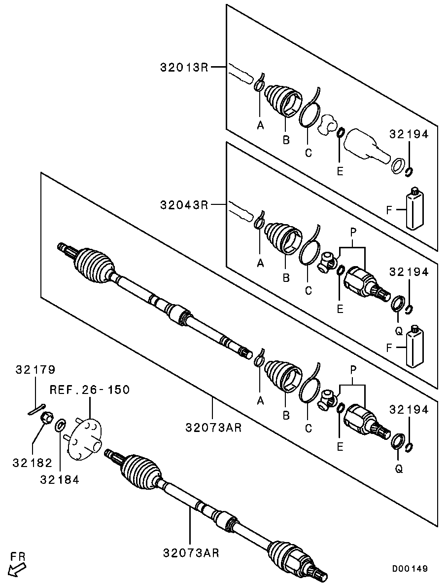 Mitsubishi 3817A135 - Cuffia, Semiasse www.autoricambit.com