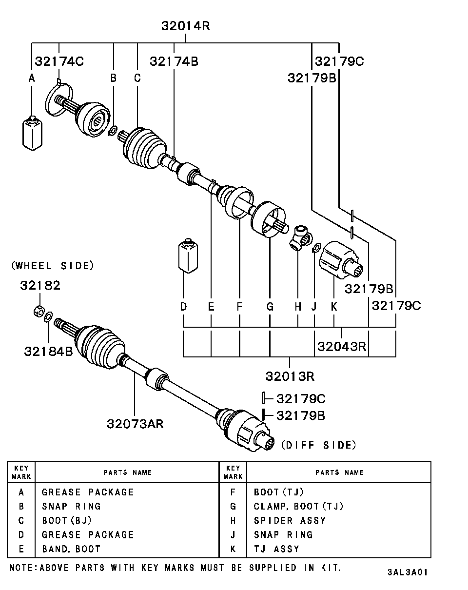 Mitsubishi MR336589 - Cuffia, Semiasse www.autoricambit.com