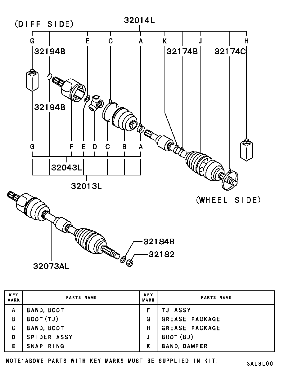 Mitsubishi MR336587 - Cuffia, Semiasse www.autoricambit.com