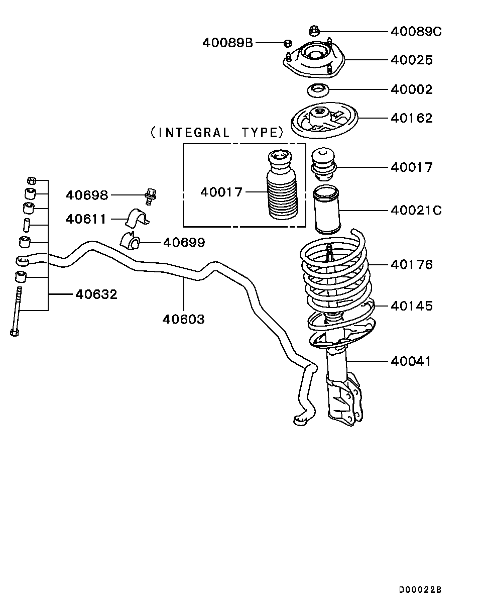 Mitsubishi #MR954887 - Asta/Puntone, Stabilizzatore www.autoricambit.com