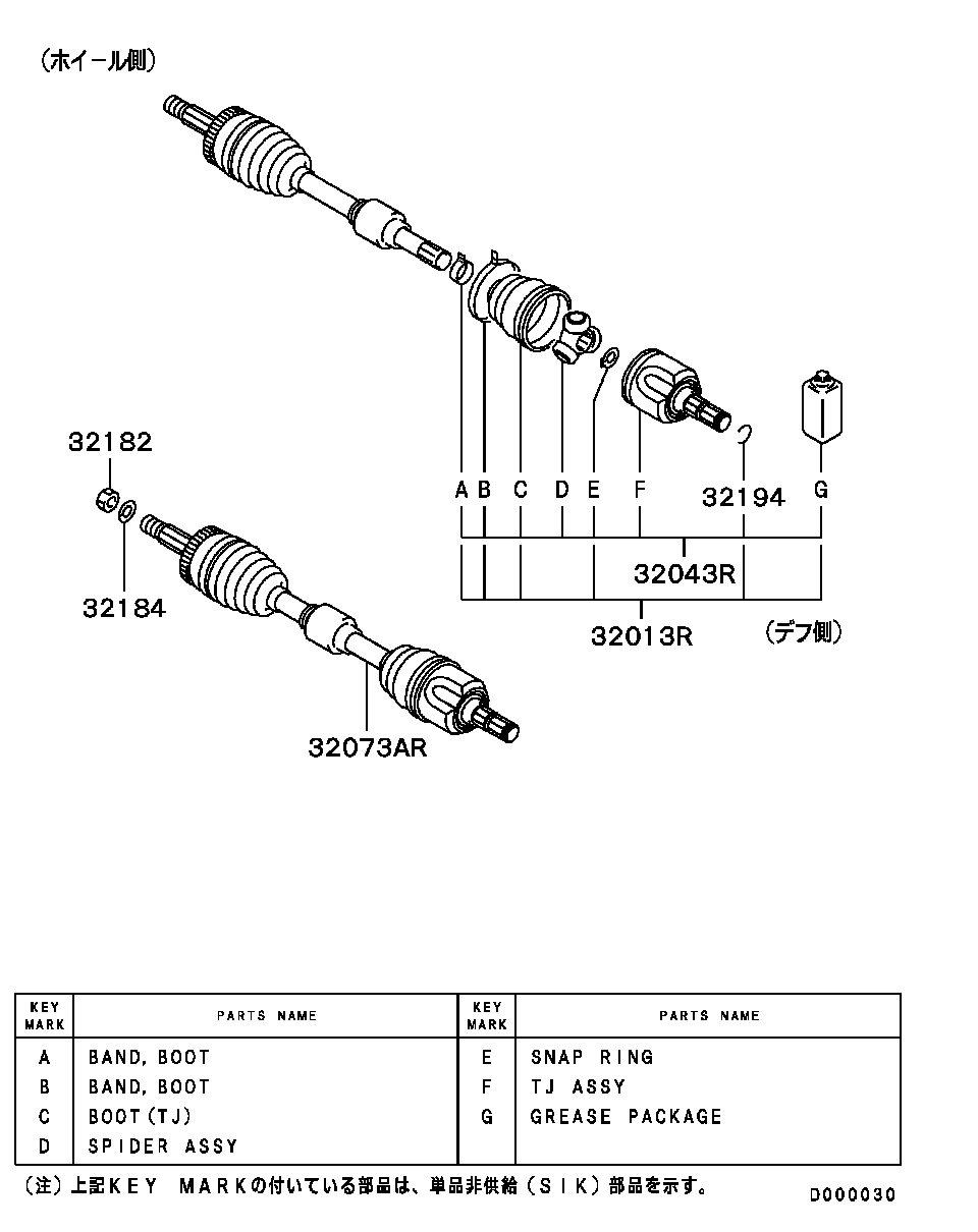 Mitsubishi MR567160 - Kit giunti, Semiasse www.autoricambit.com